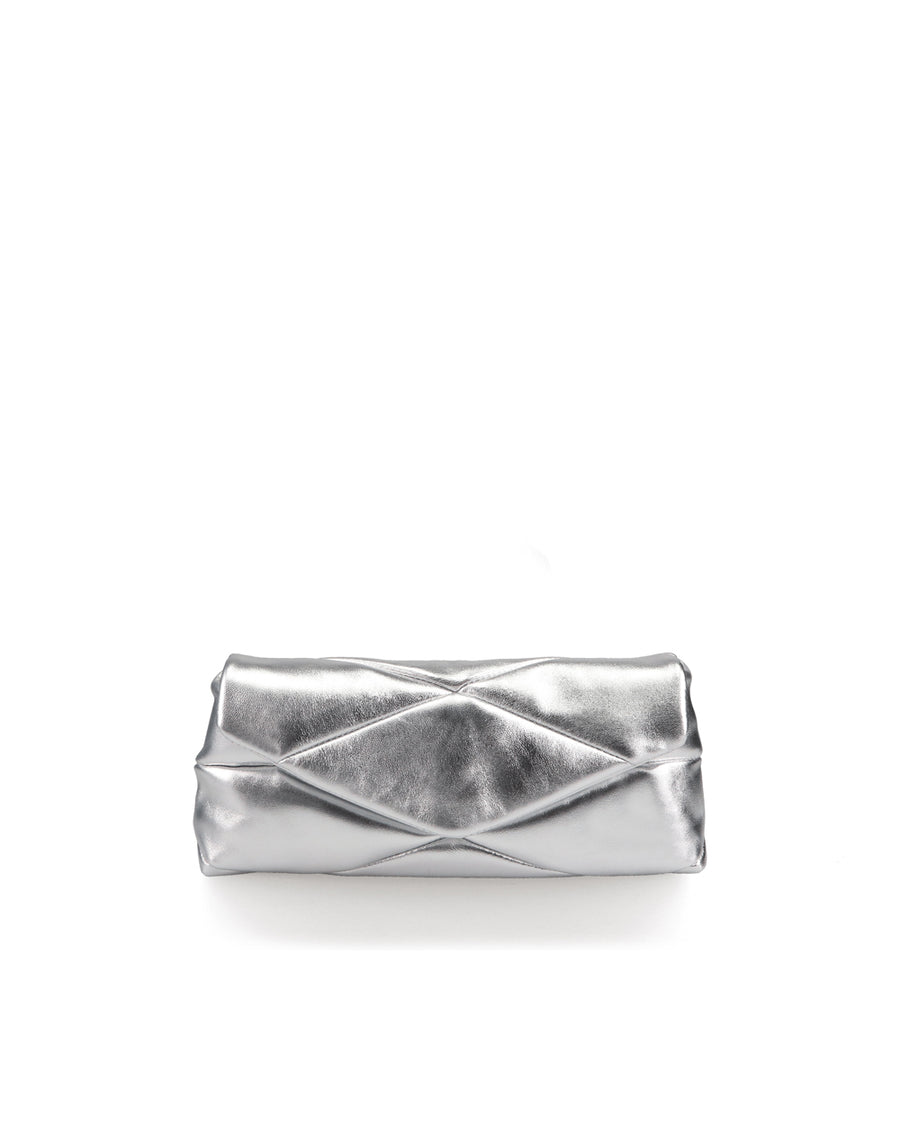 RECO handbag PITI crafted from metal grey paneled leather perfect trendy bag make in patchwork with a flap
