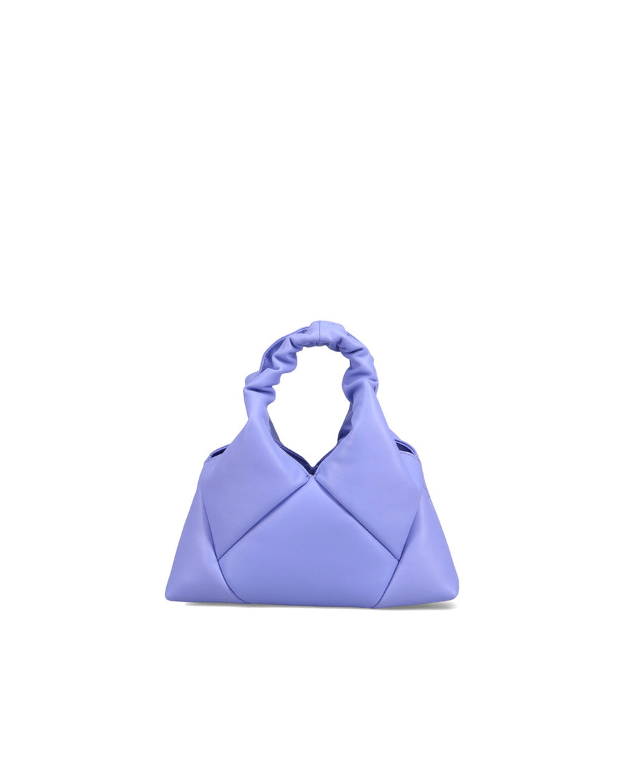 RECO handbag MINI DIDI crafted from lilac paneled leather with a ruched soft handle perfect for autumn season 