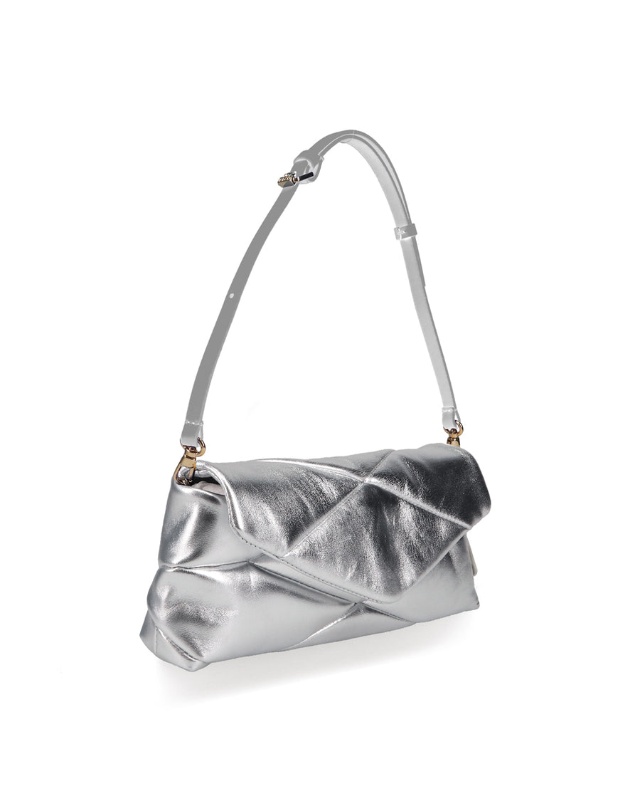 RECO handbag PITI crafted from metal grey paneled leather perfect gift for wife in accessible luxury
