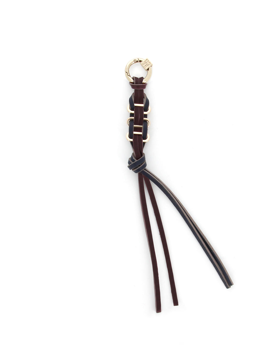 Twist Charm in burgundy & navy, handmade in Paris, sustainable and inclusive