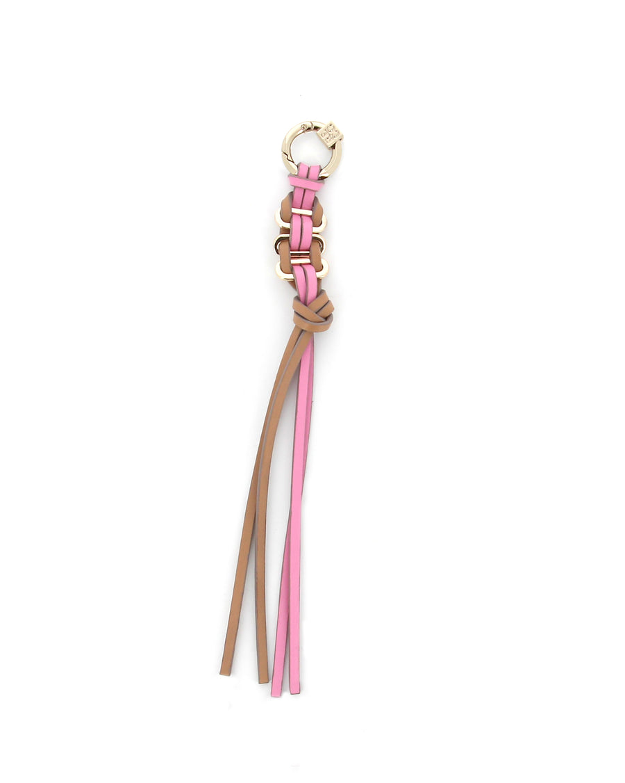 Twist Charm in pink & beige, handcrafted, sustainable, inclusive Parisian design