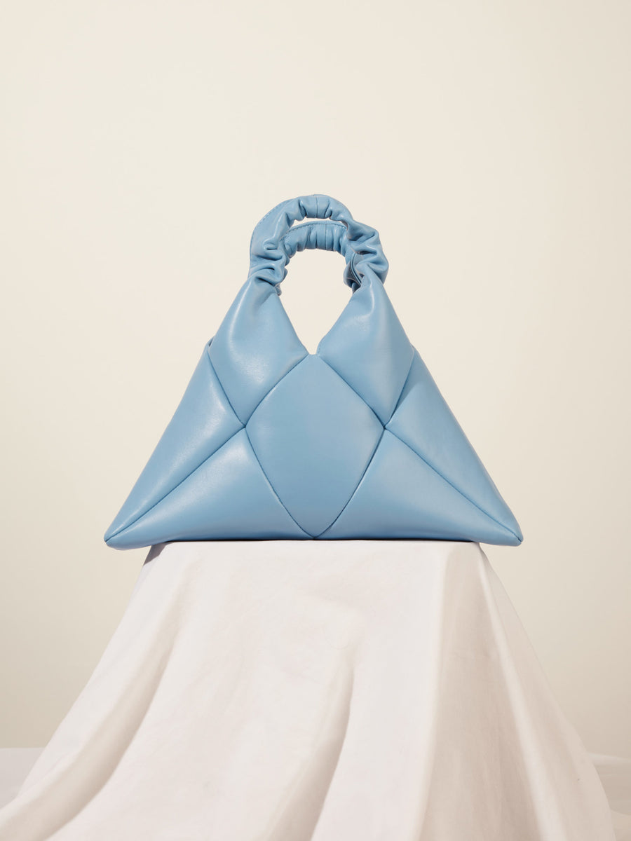 Light blue leather handbag